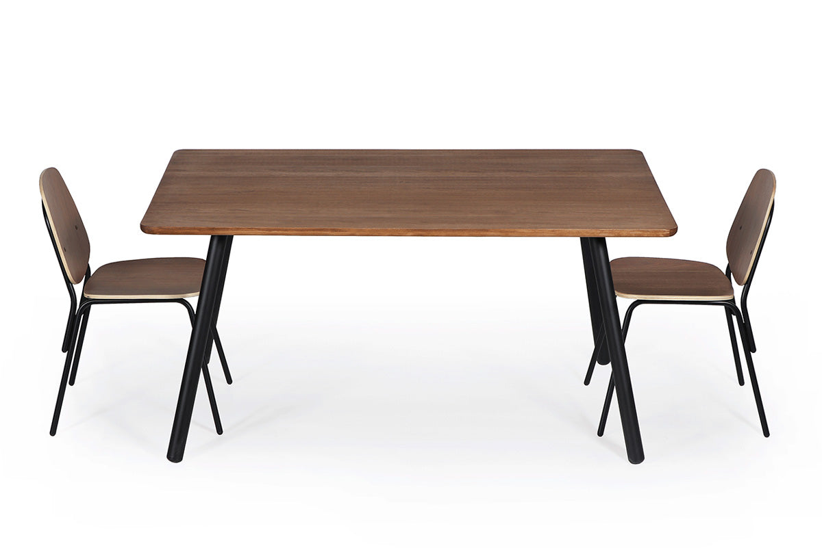 Mesa de Comedor Aula Nogal 6P - Medular Diseño Mesas de Comedor