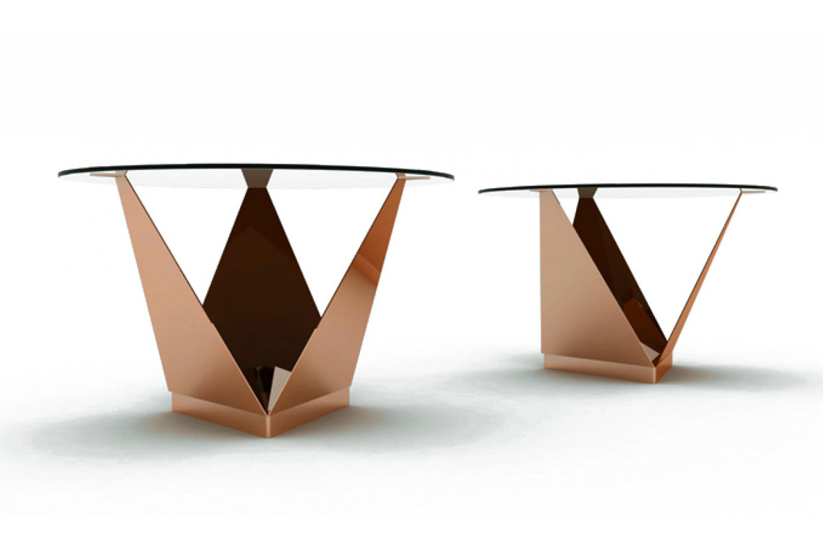 Mesa Tuca Circular Pequeña Cobre - Medular Diseño Mesas de Centro