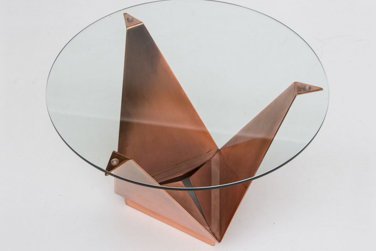 Mesa Tuca Circular Pequeña Cobre - Medular Diseño Mesas de Centro