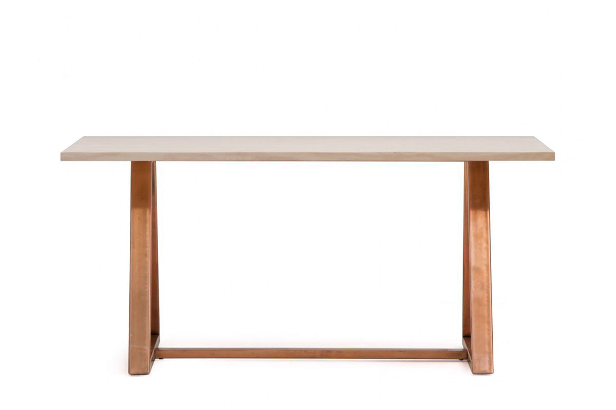 Mesa de Comedor Pablo Natural 8P Base Cobre - Medular Diseño Mesas de Comedor