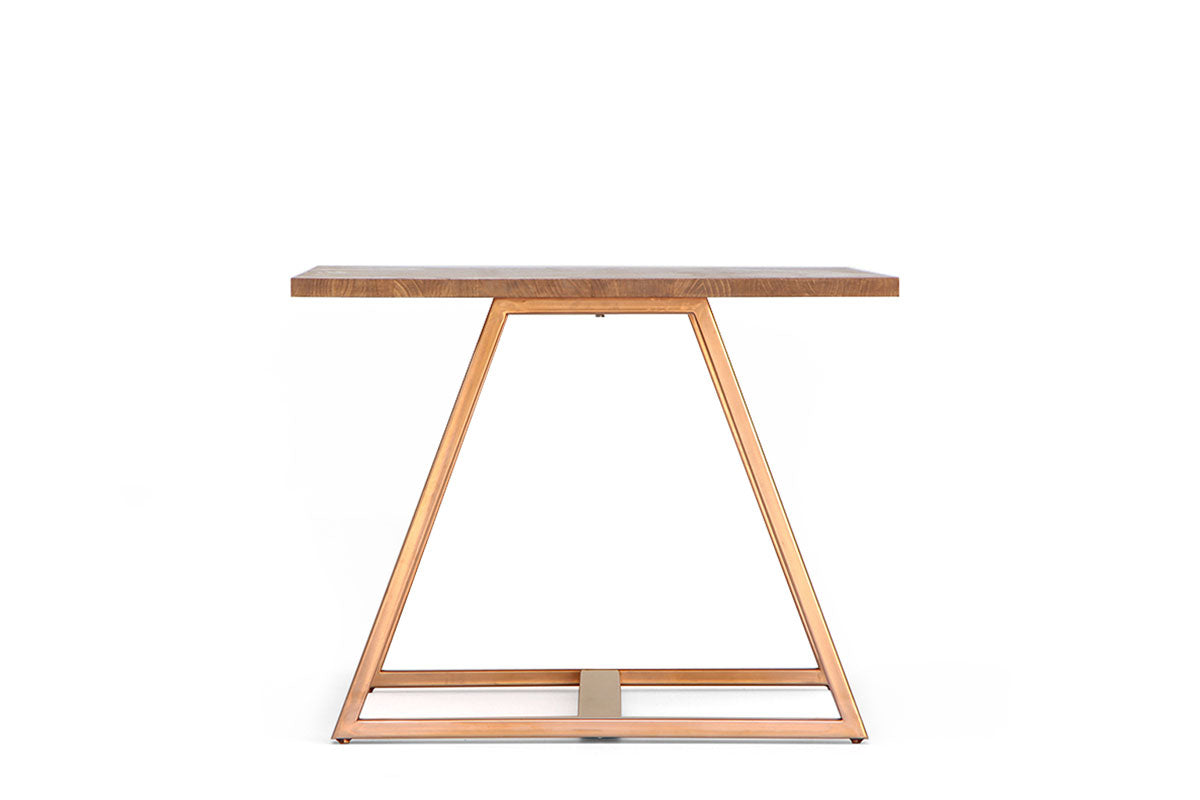 Mesa de Comedor Pablo Nogal 8P Base Cobre - Medular Diseño Mesas de Comedor