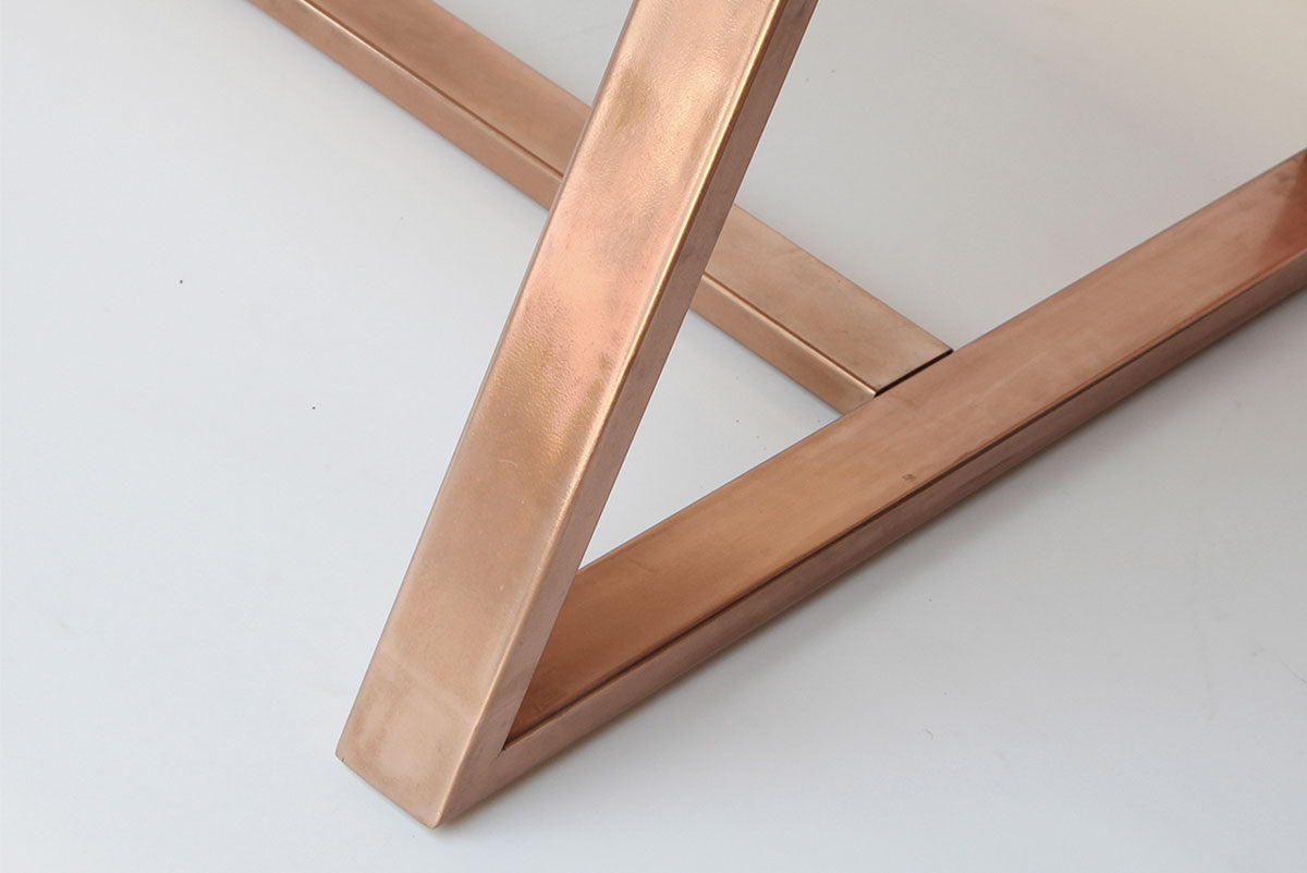 Mesa de Comedor Pablo Natural 8P Base Cobre - Medular Diseño Mesas de Comedor