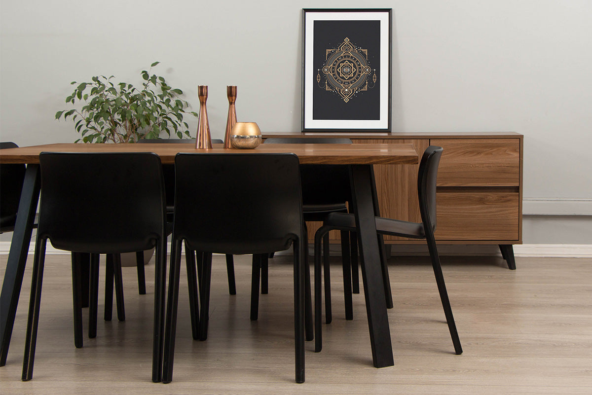 Mesa de Comedor Paladio Nogal 8P - Medular Diseño Mesas de Comedor