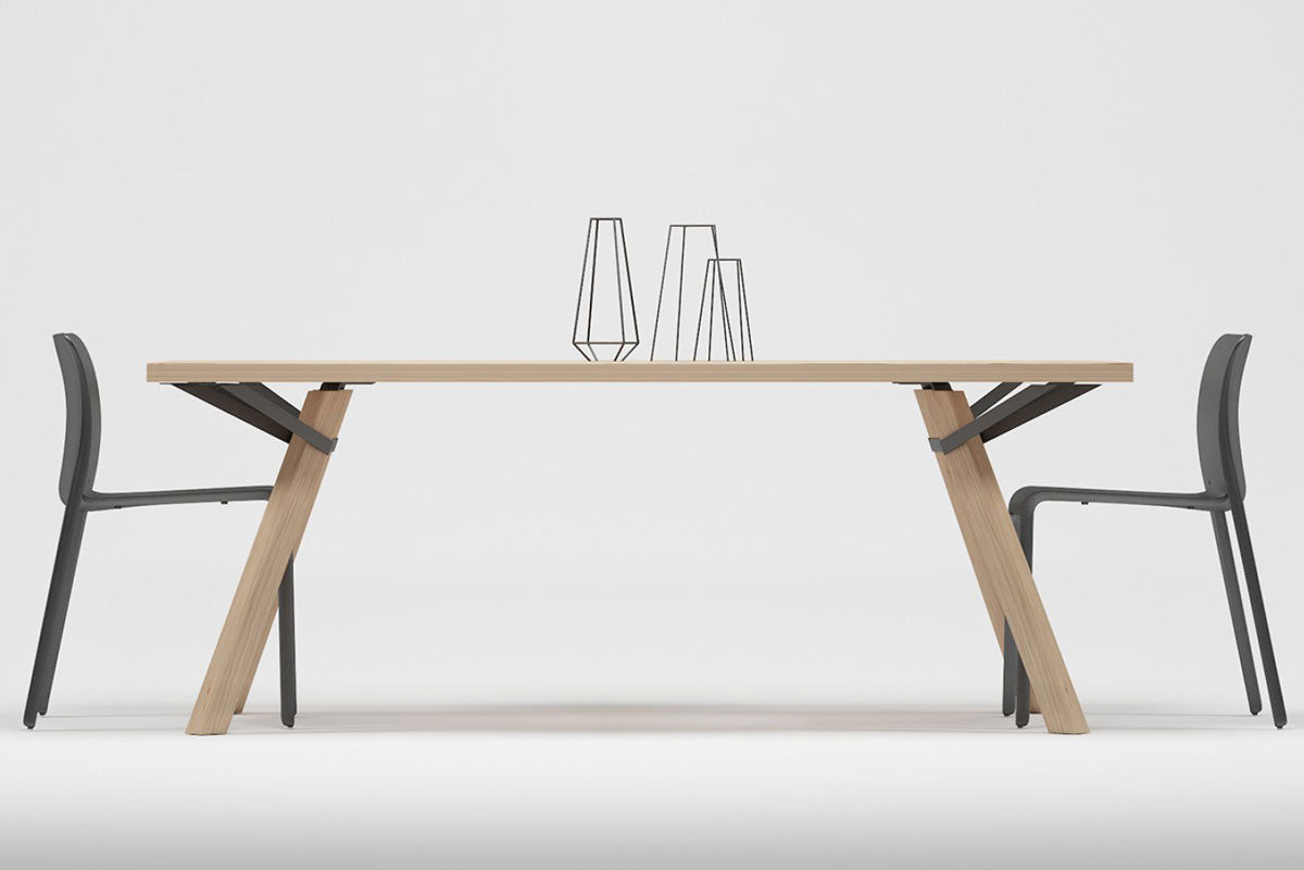 Mesa de Comedor Trigo Fijaciones Negras 8P - Medular Diseño Mesas de Comedor