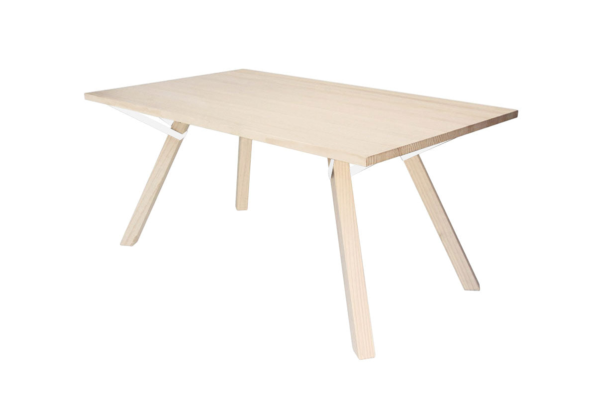 Juego de Comedor Trigo Fijaciones Blancas + 6 Sillas Aula Natural