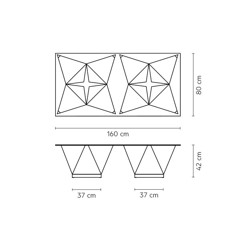 Mesa Tuca Rectangular Grande Grafito - Medular Diseño Mesas de Centro