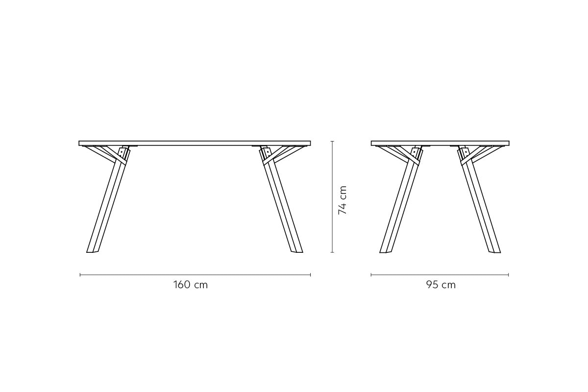 Mesa de Comedor Trigo Fijaciones Negras 6P - Medular Diseño Mesas de Comedor