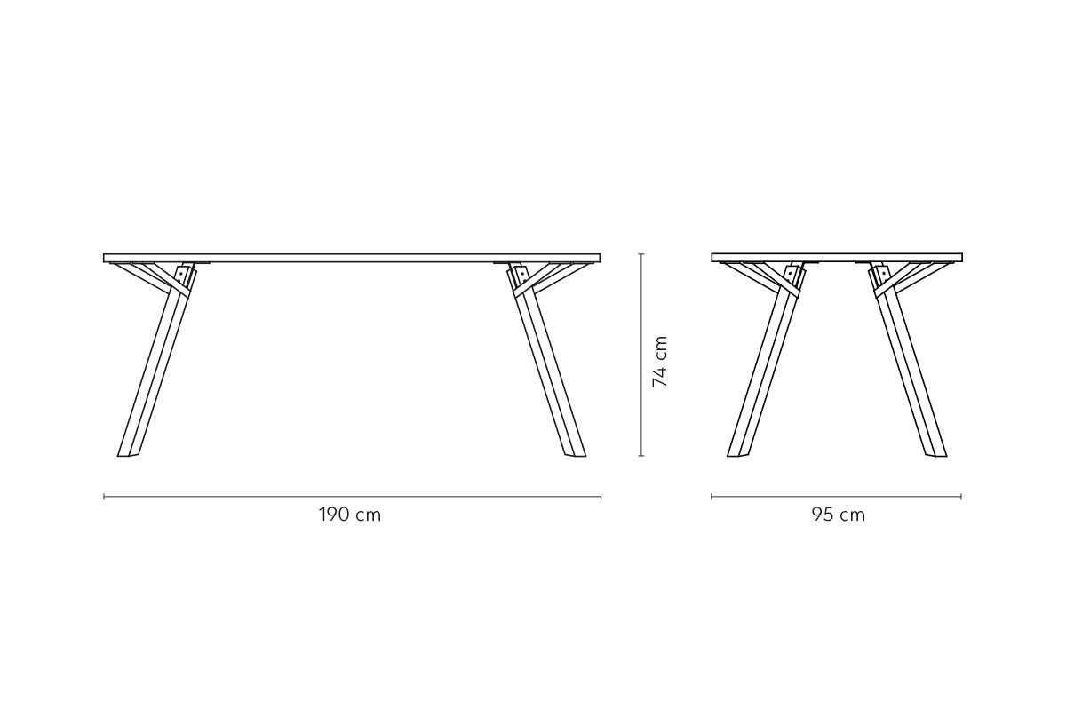 Mesa de Comedor Trigo Fijaciones Negras 8P - Medular Diseño Mesas de Comedor