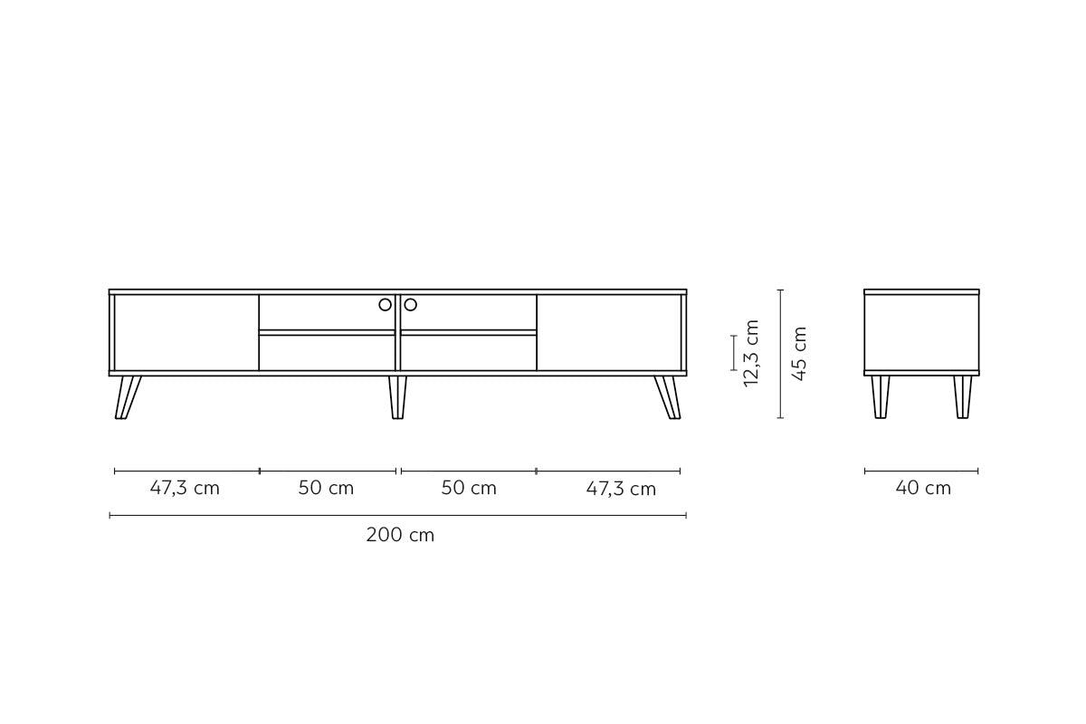 Rack Bajo Atacama EE Nogal - Medular Diseño Rack