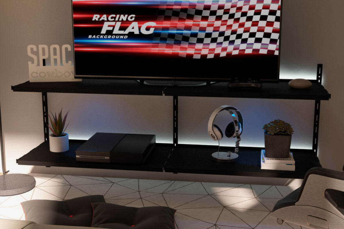 Repisa Graduable Dúo SG30 Negra - Medular Diseño Repisa