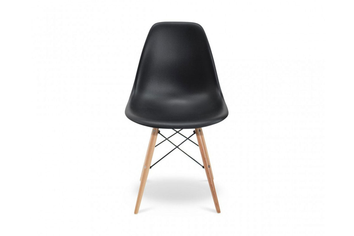 Juego de Comedor Paladio Nogal 6P + 6 Sillas DSW Negra - Medular Diseño Juego de Comedor