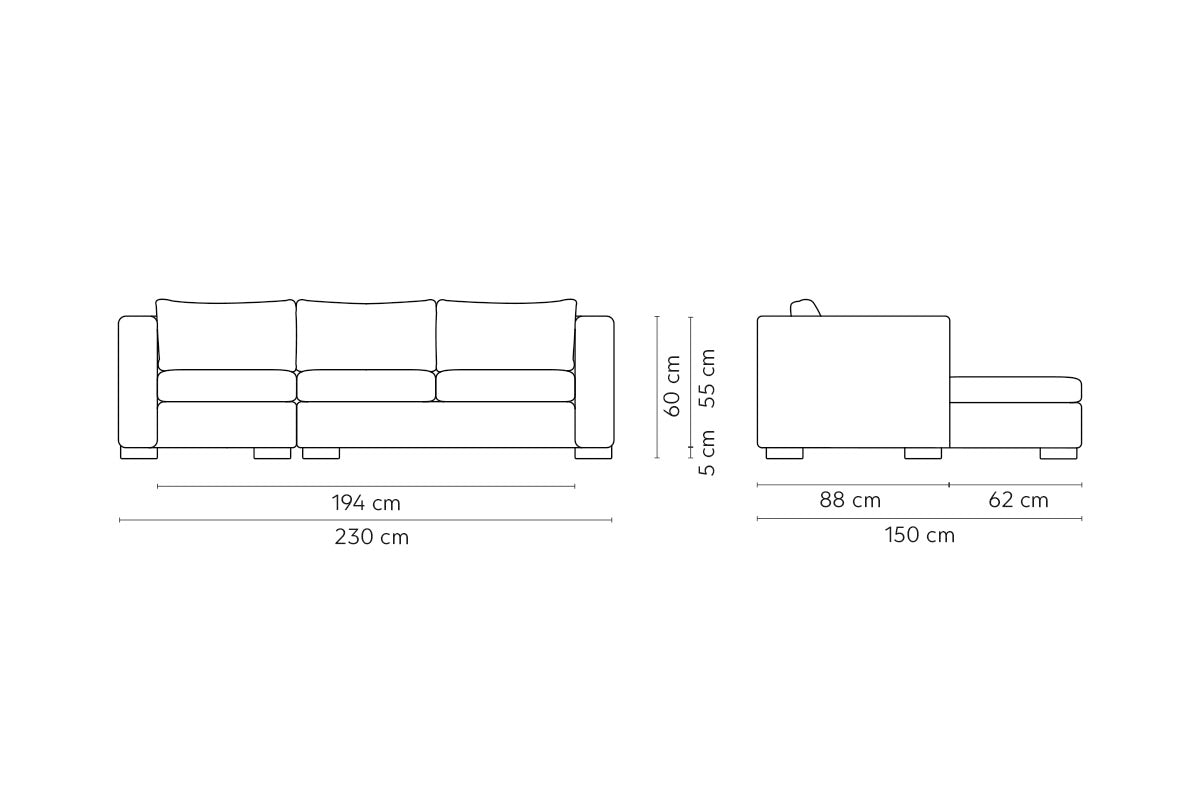 Sofá Trayken Seccional Izquierdo - Medular Diseño Sofás