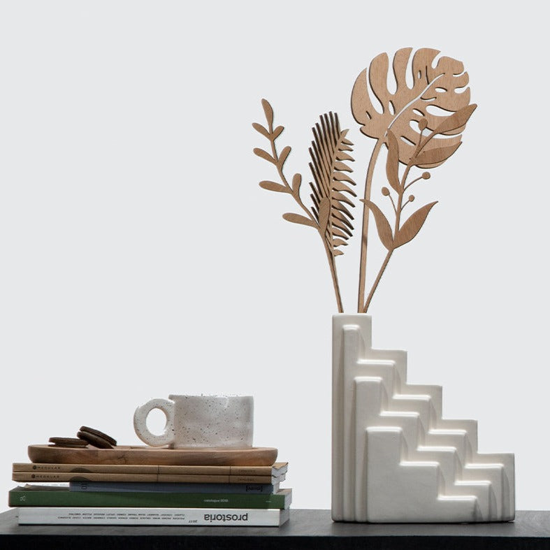 Jarron Escalera Blanco - Medular Diseño Jarron