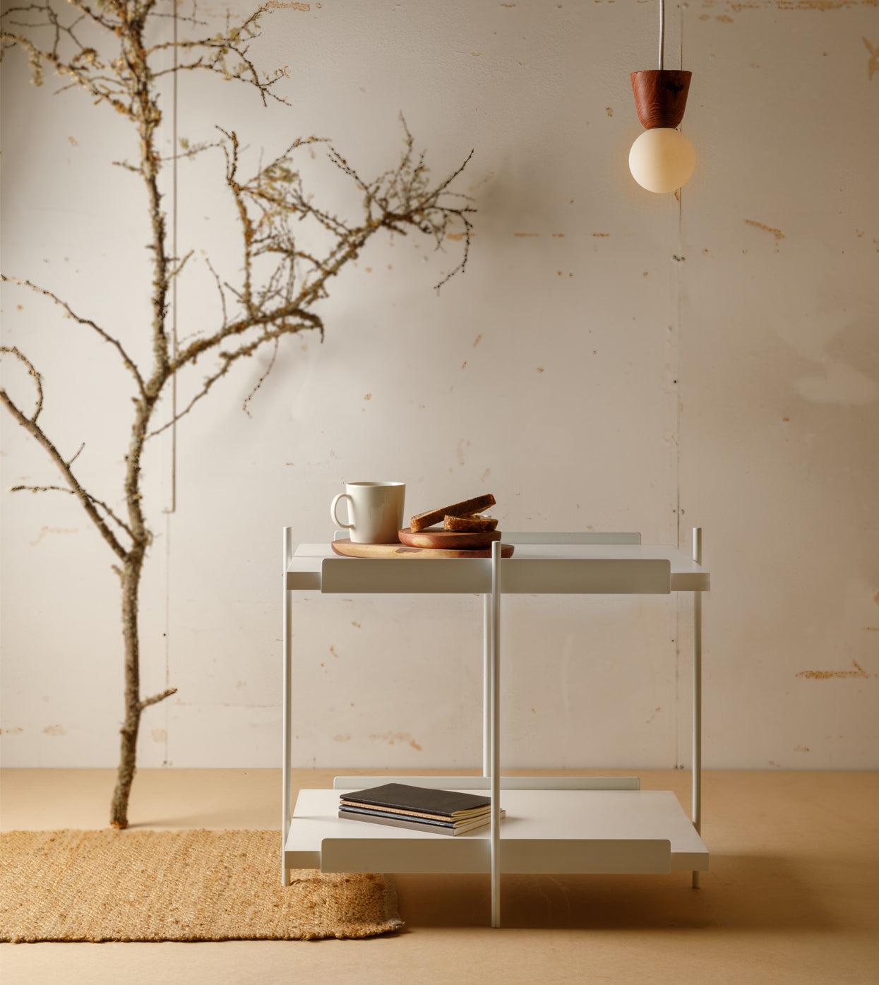 Mesa Trama 2 Blanco - Medular Diseño Mesa lateral