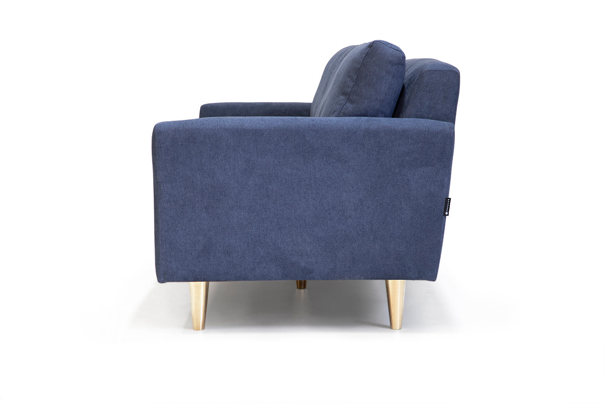 Sofá Tellum Velvet Azul Bronce - Medular Diseño Sofás