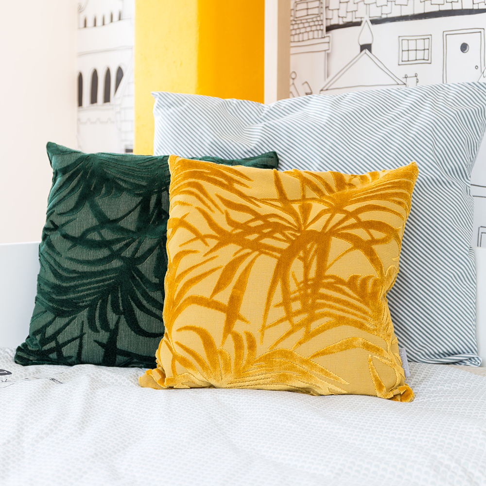 Cojín Miami Palm Tree Amarillo - Medular Diseño Cojines EE