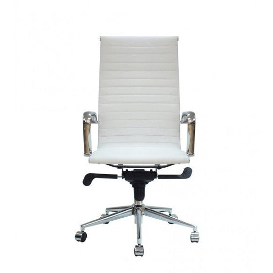 Silla oficina Bishop alta blanca - Medular Diseño Sillas de Escritorio