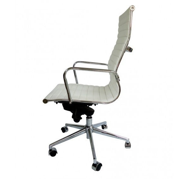 Silla oficina Bishop alta blanca - Medular Diseño Sillas de Escritorio