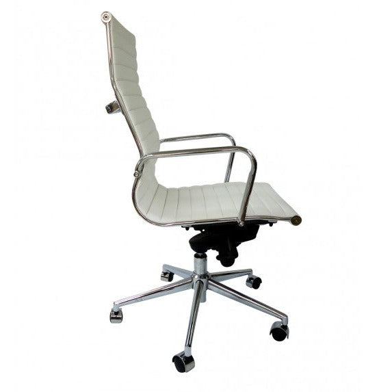 Silla oficina Bishop alta blanca - Medular Diseño Sillas de Escritorio