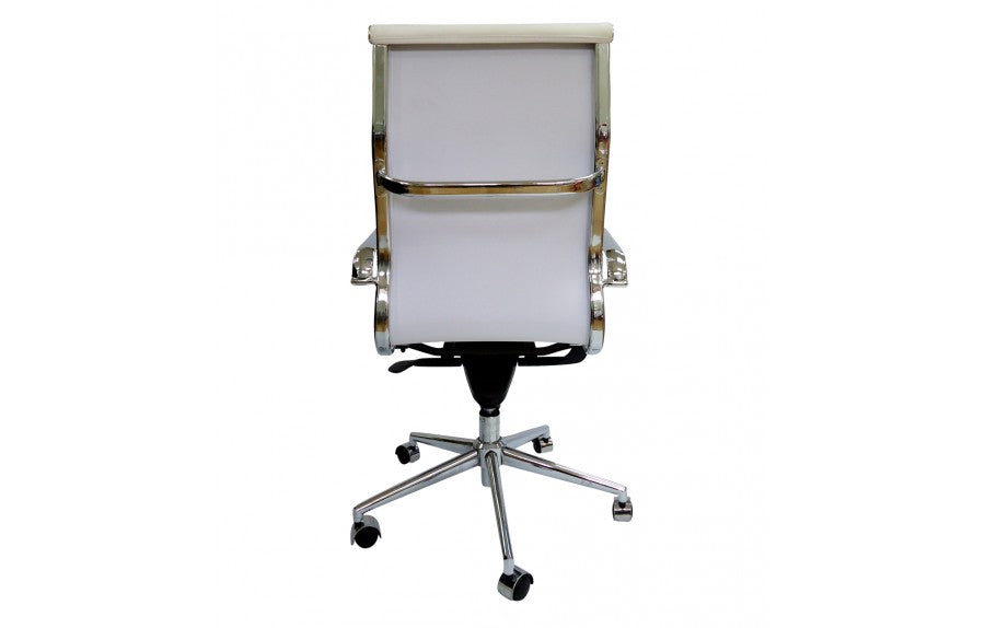 Silla oficina Bishop alta blanca - Medular Diseño Sillas de Escritorio