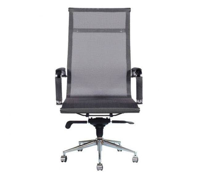 Silla oficina Carson Alta Gris - Medular Diseño Sillas de Escritorio