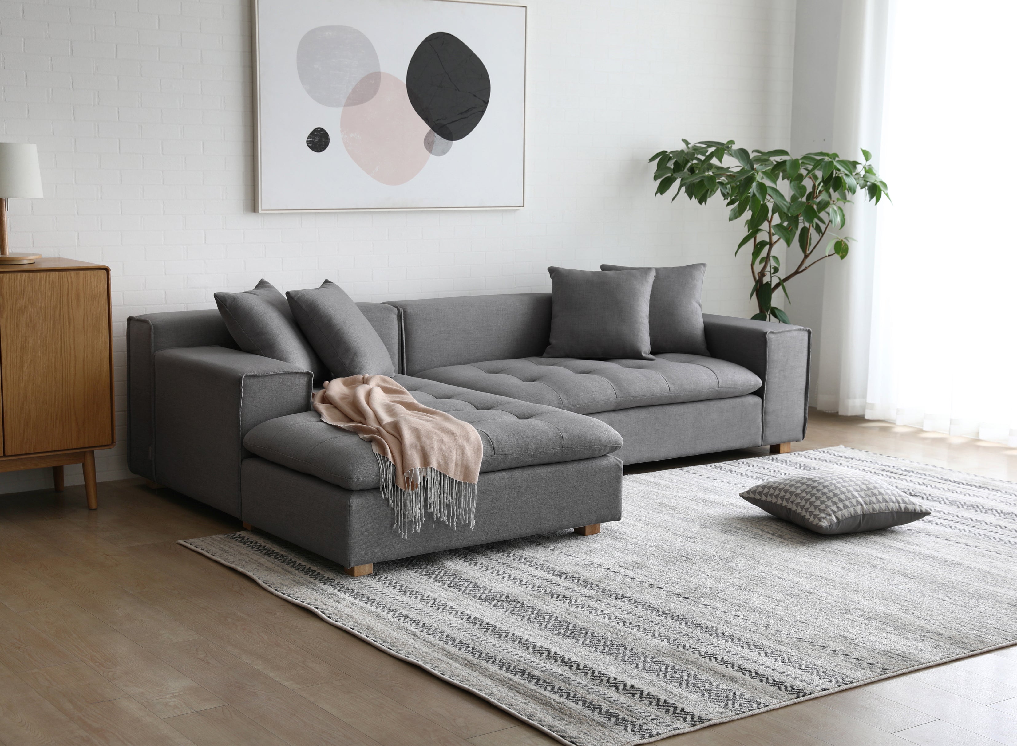 Sofá Forma Seccional Izquierdo Grafito - Medular Diseño Sofás