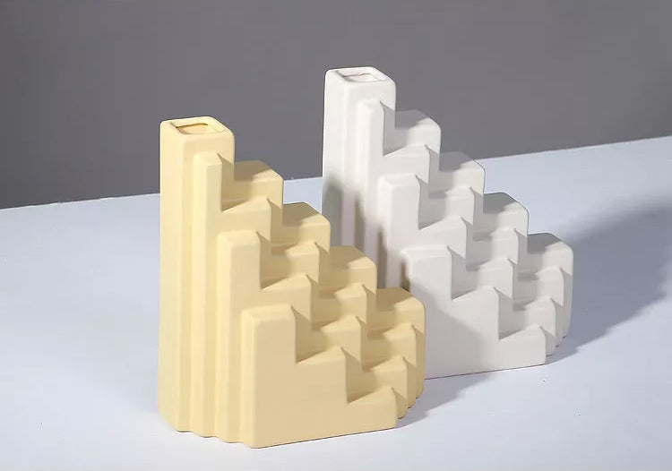 Jarron Escalera Blanco - Medular Diseño Jarron