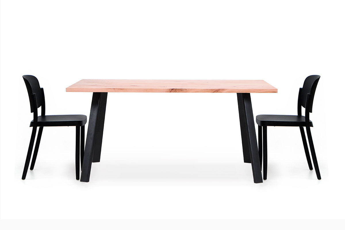 Juego de Comedor Paladio Lenga + 6 Sillas Piazza Negra - Medular Diseño Juego de Comedor