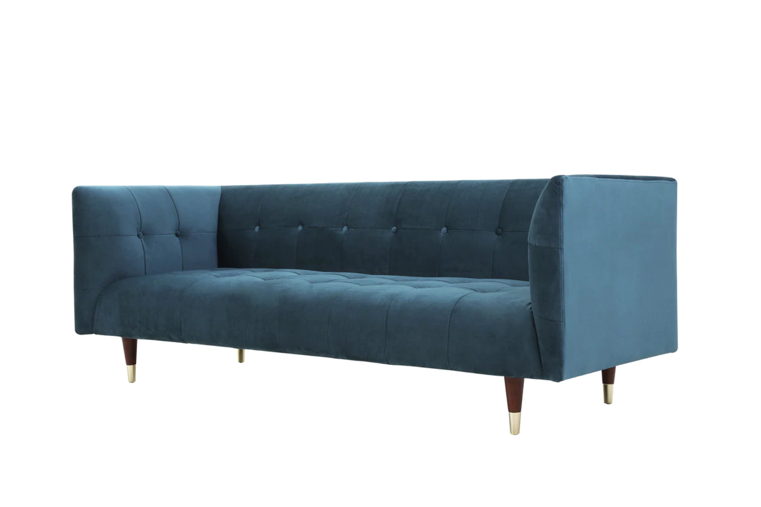 Sofá Ponti 3 Cuerpos Velvet Azul - Medular Diseño Sofás