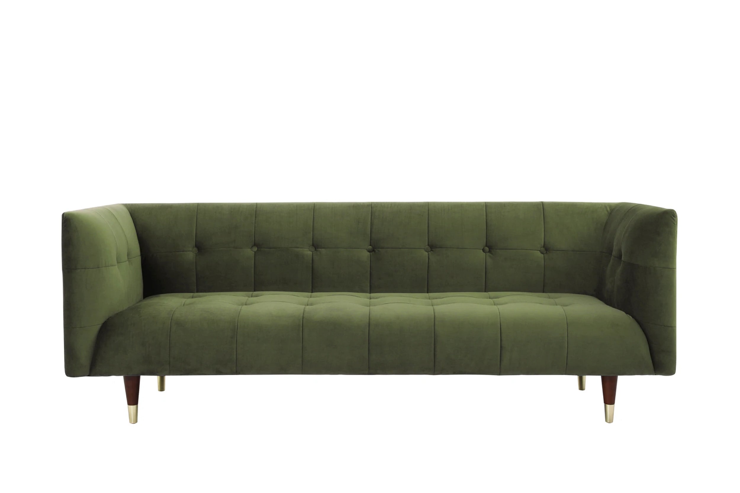 Sofá Ponti 3C Velvet Verde Musgo - Medular Diseño Sofás