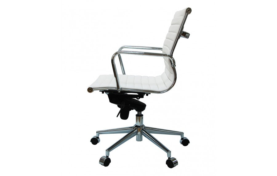 Silla oficina Bishop baja blanca - Medular Diseño Sillas de Escritorio