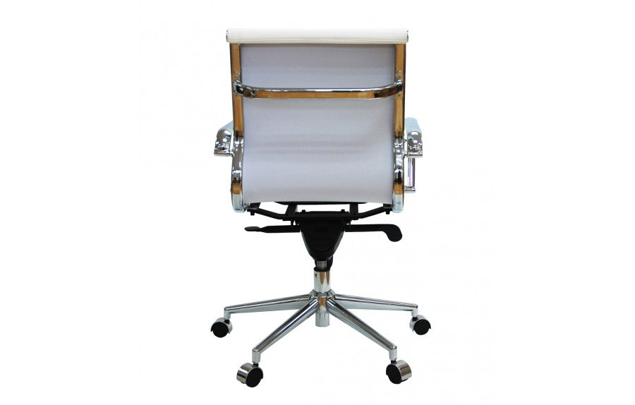 Silla oficina Bishop baja blanca - Medular Diseño Sillas de Escritorio