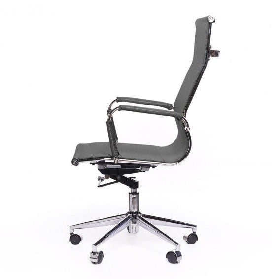 Silla oficina Carson Alta Gris - Medular Diseño Sillas de Escritorio