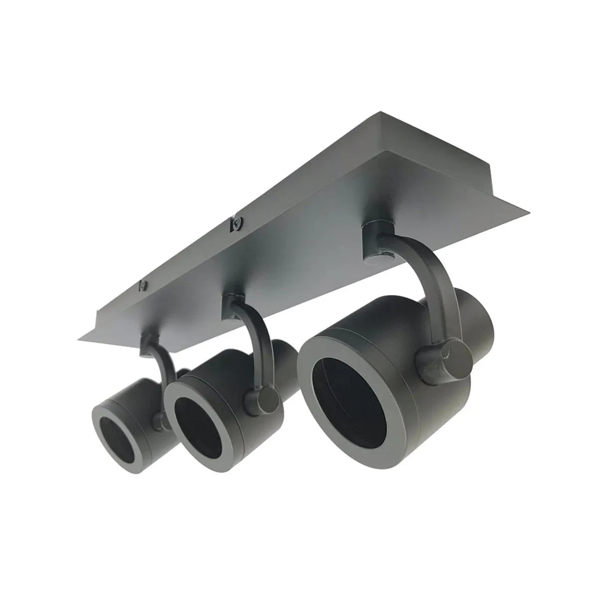 Foco Sobrepuesto Komo 3 Luces Negro Mate