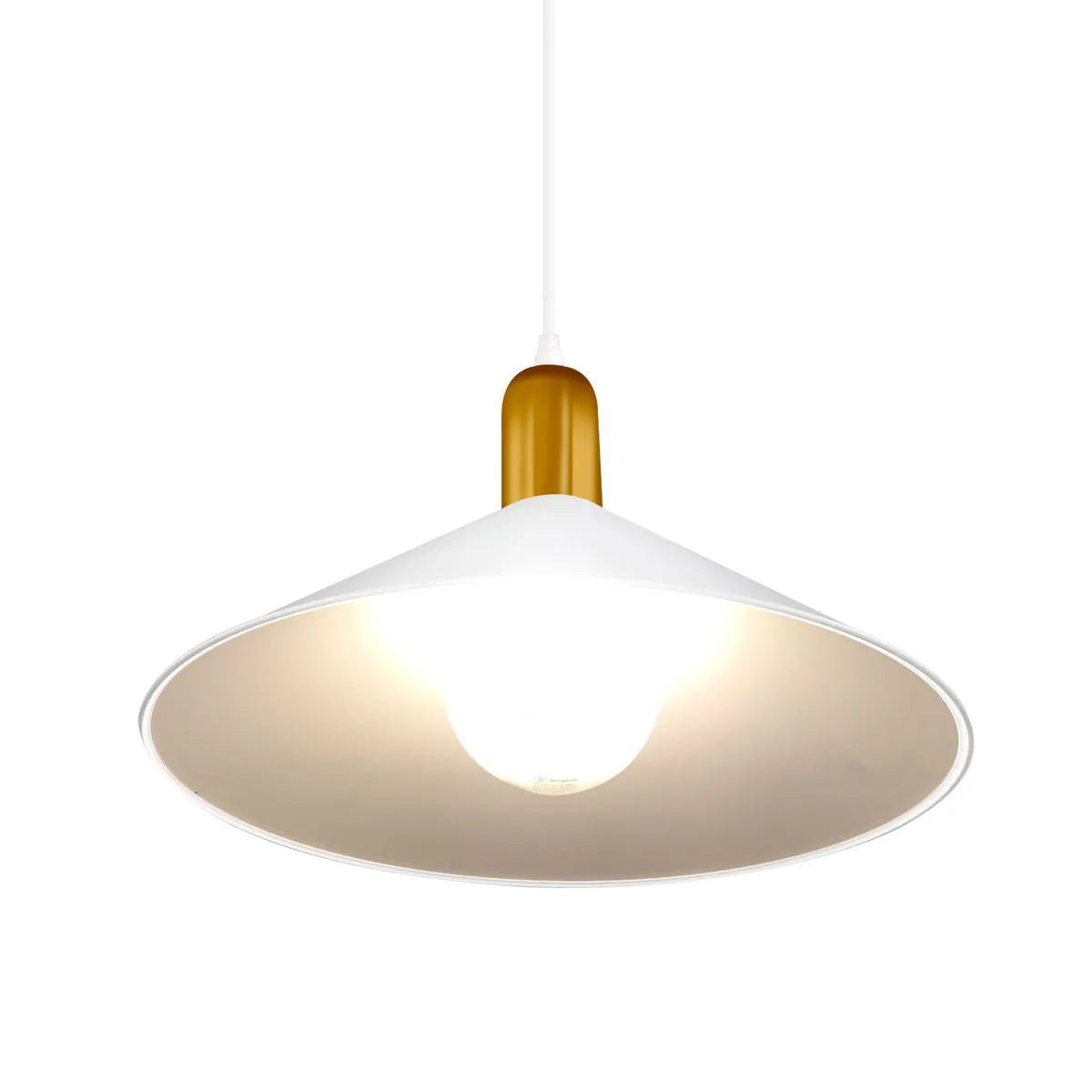 Lámpara Colgante Kegel Blanco y Dorado