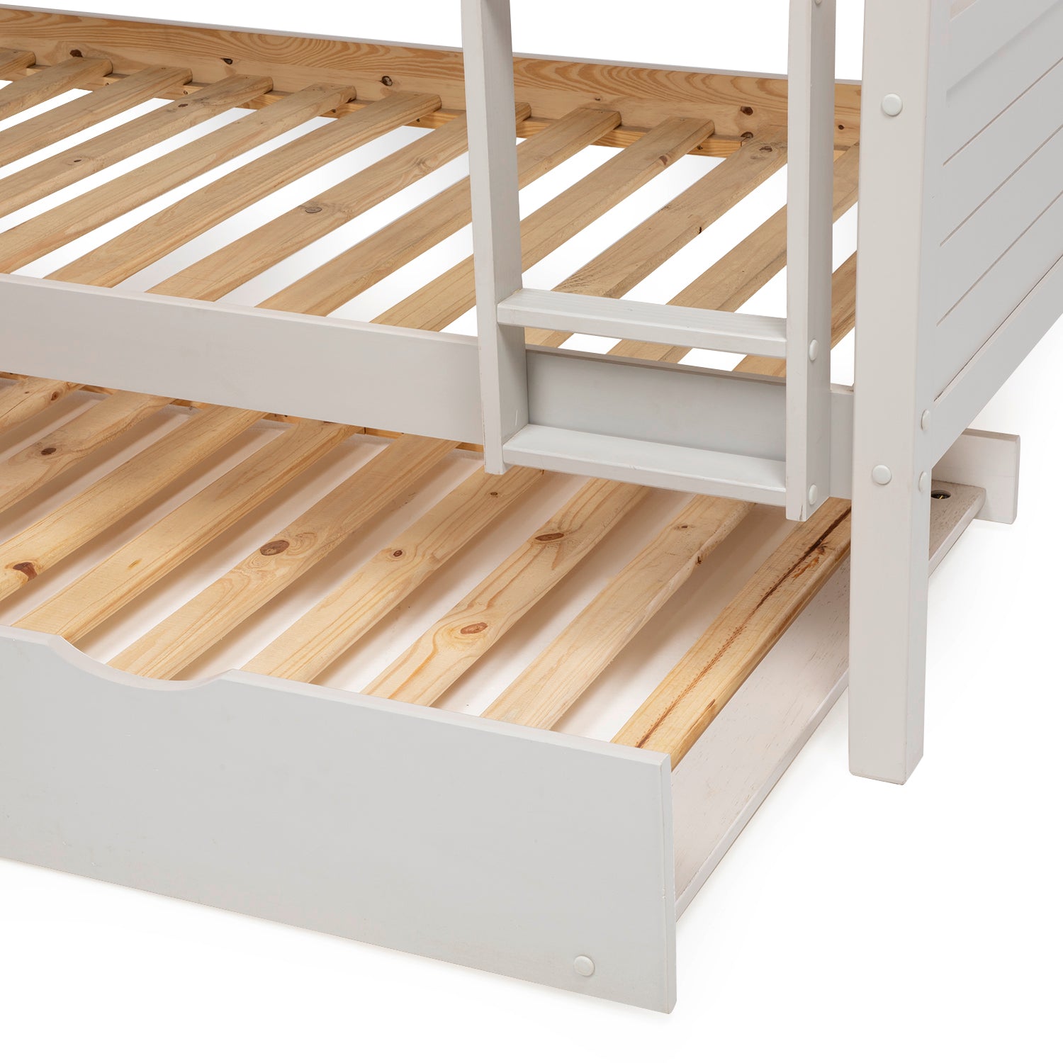 Camarote Nirvana Madera Blanco – Litera Triple Nido Infantil / Juvenil con Cama Desplegable