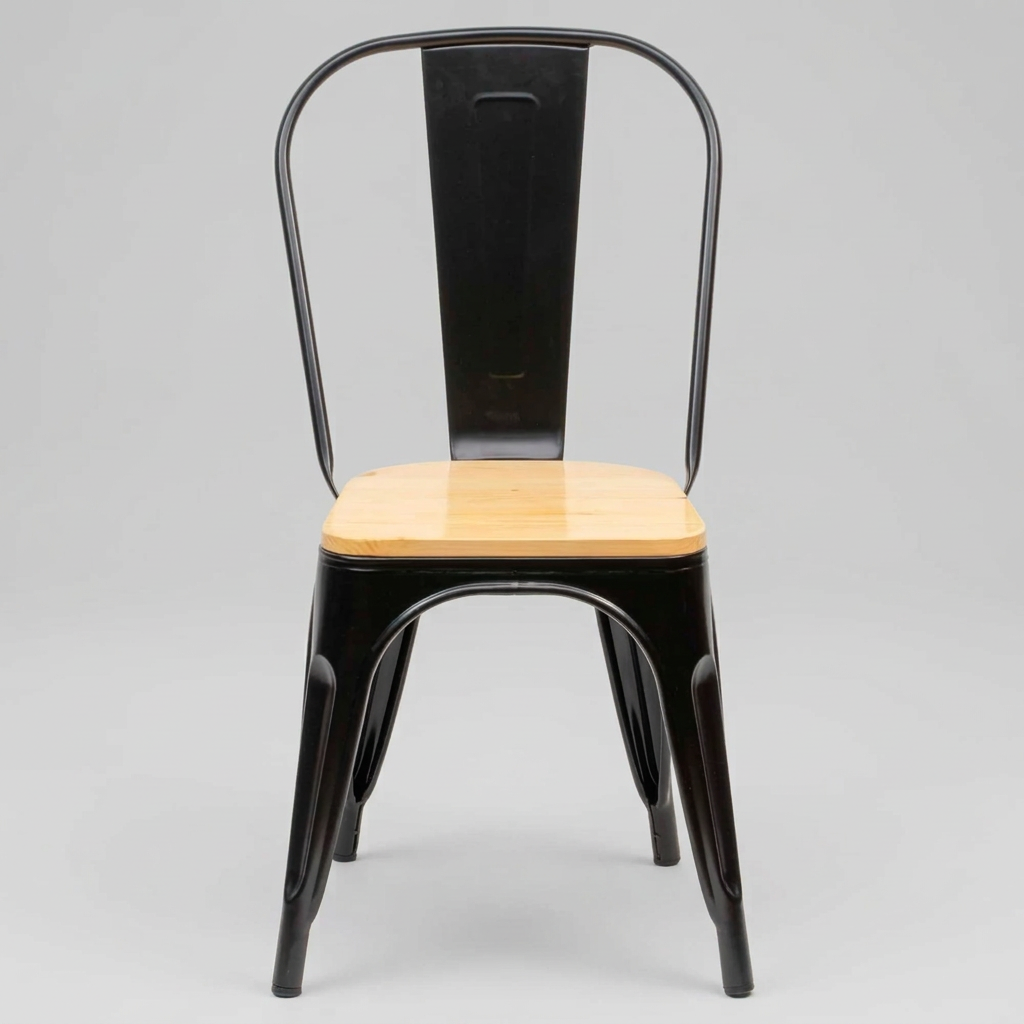 Silla Tólix Negra Asiento de Madera - Medular Diseño Sillas de interior