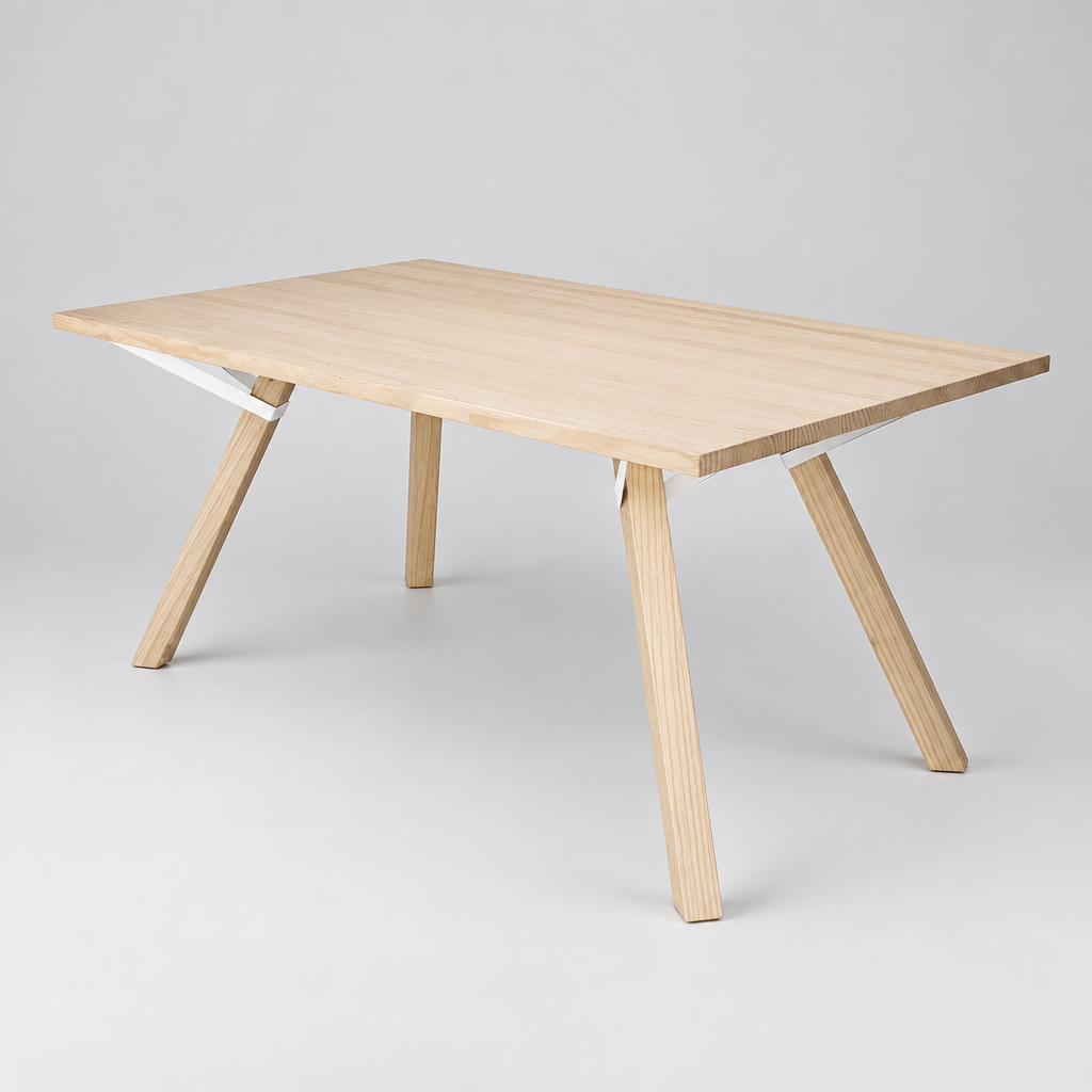 Mesa de Comedor Trigo Fijaciones Blancas 6P - Medular Diseño Mesas de Comedor