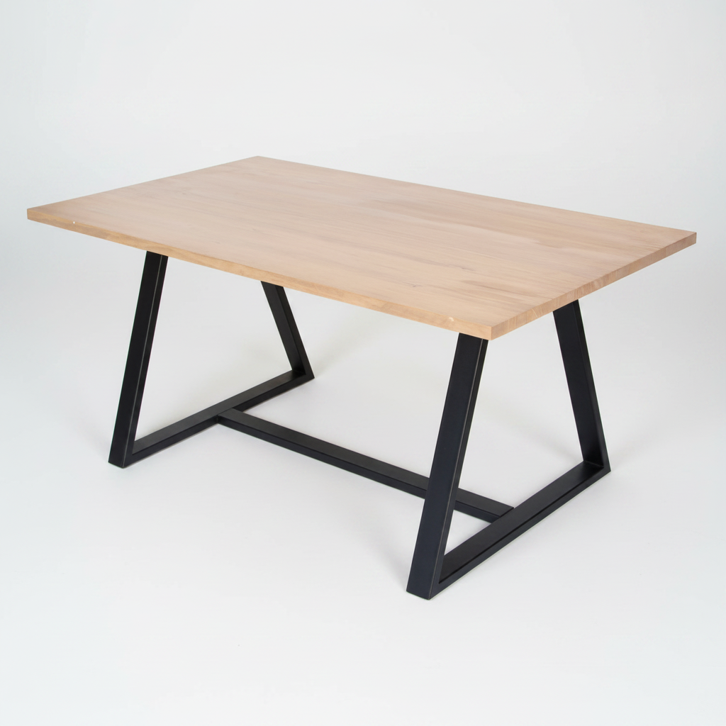 Mesa de Comedor Pablo Natural 8P Base Negra - Medular Diseño Mesas de Comedor