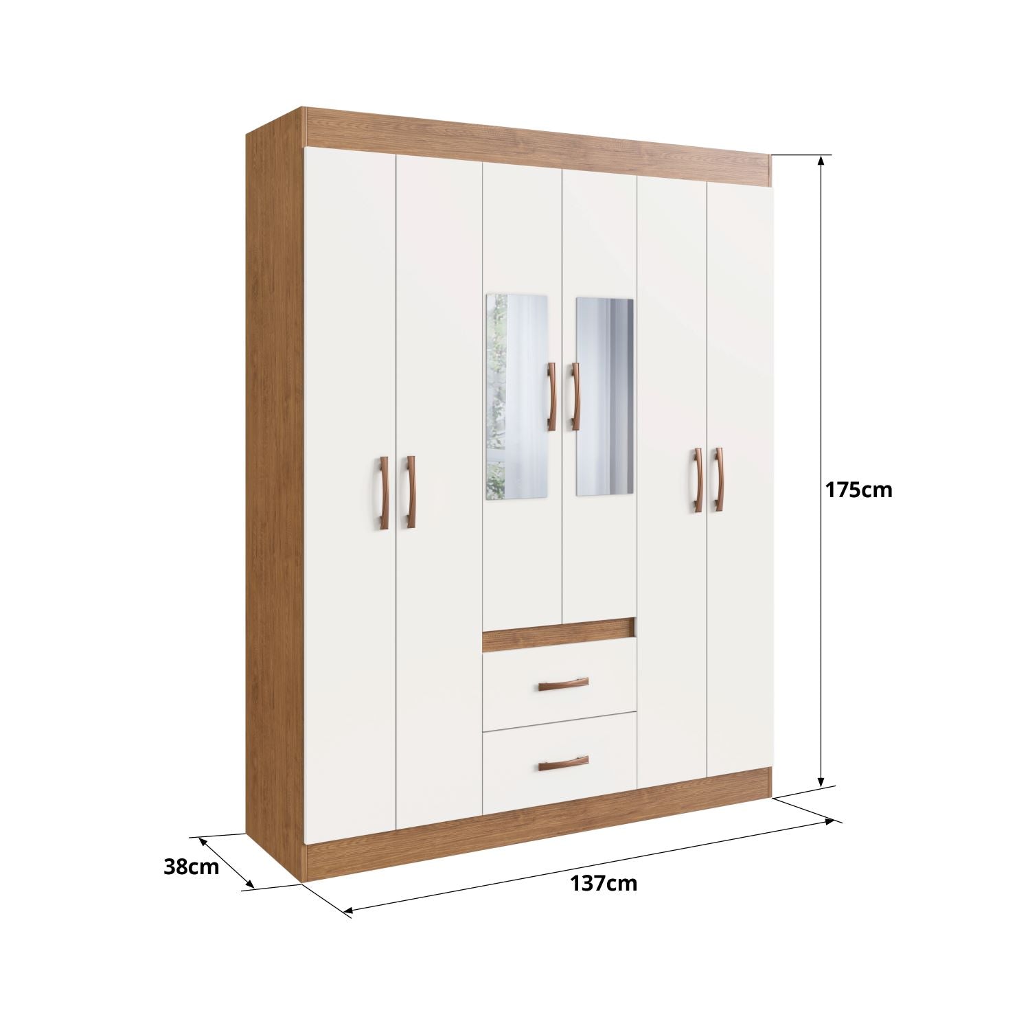 Closet Basic 6 Puertas con Espejo