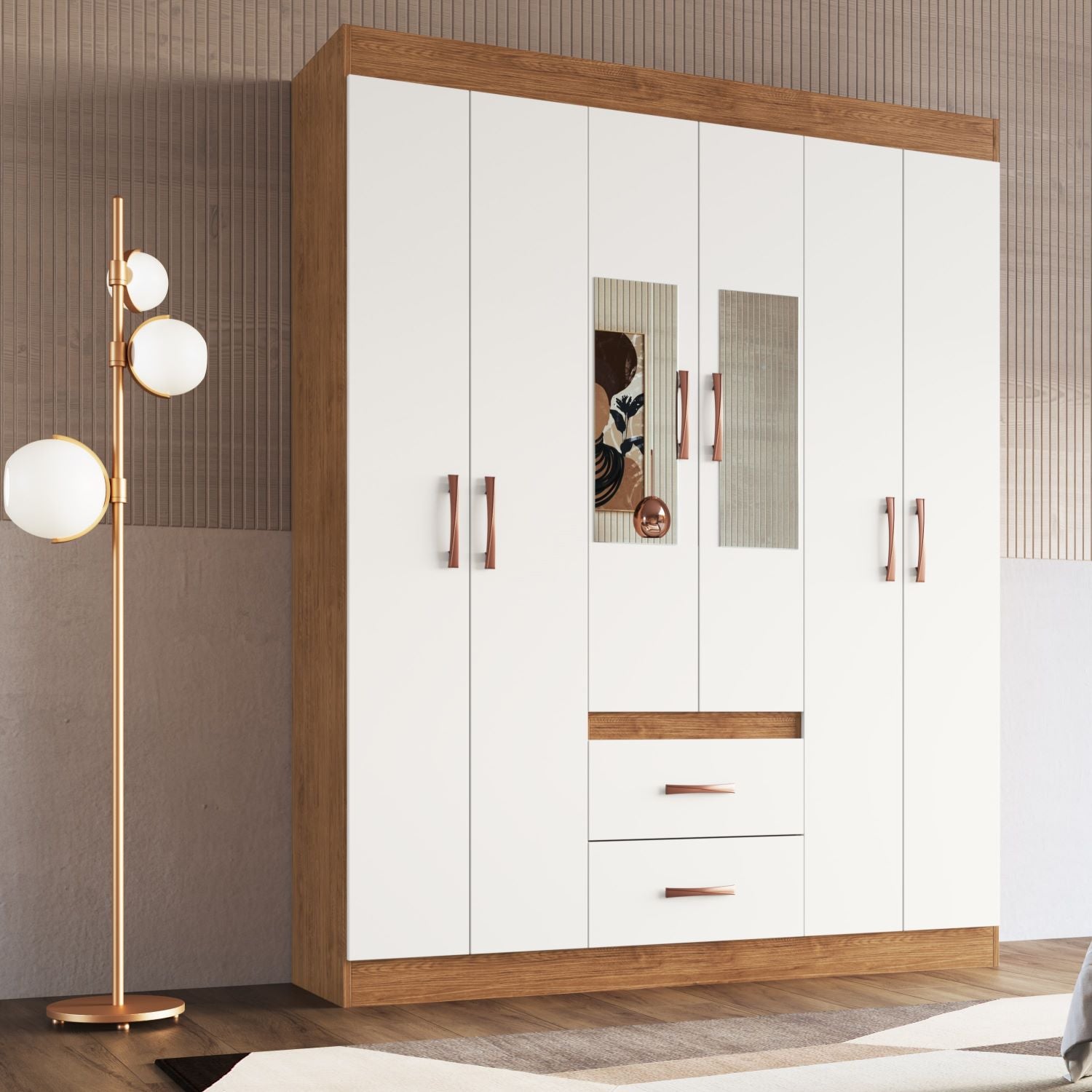 Closet Basic 6 Puertas con Espejo