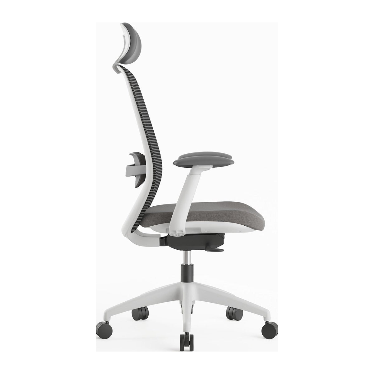 Silla oficina Budi gris con cabecera