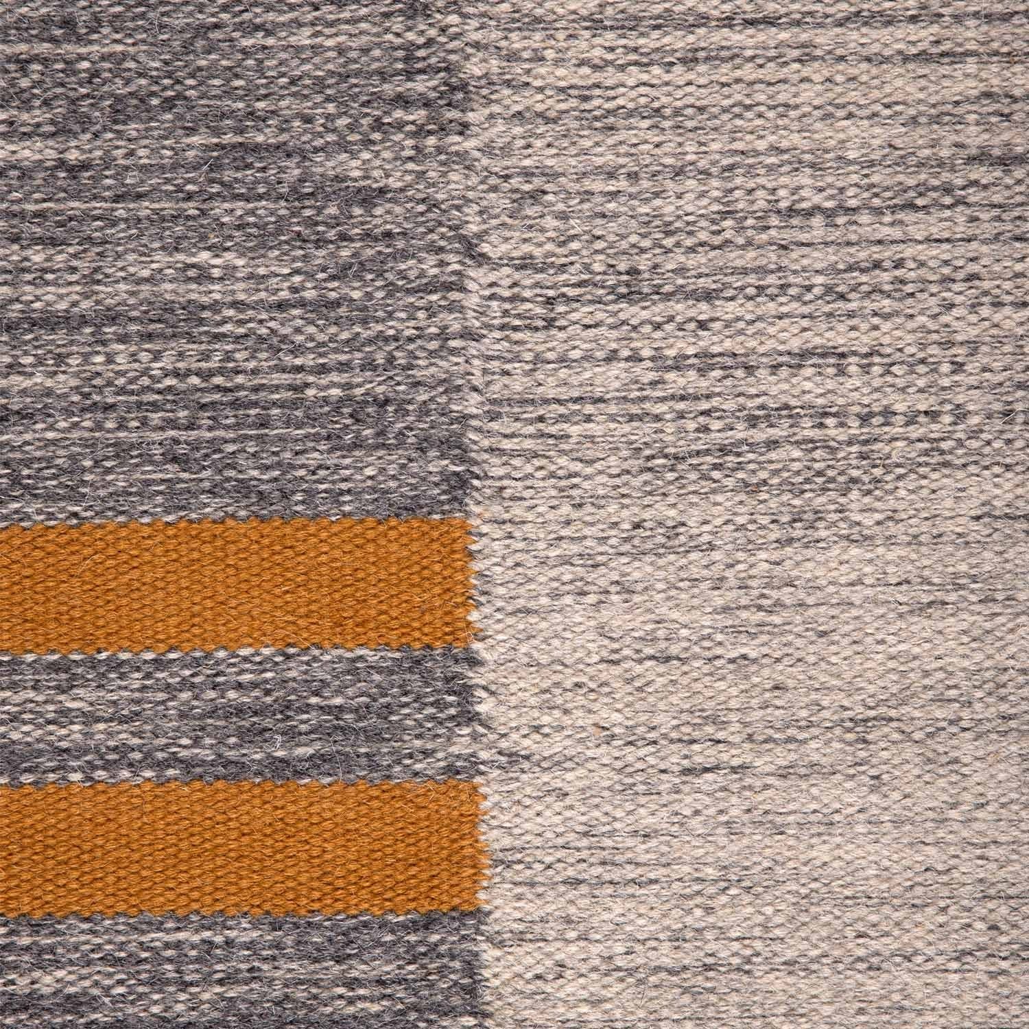 Alfombra Handwoven Wool Line Gris/Amarillo