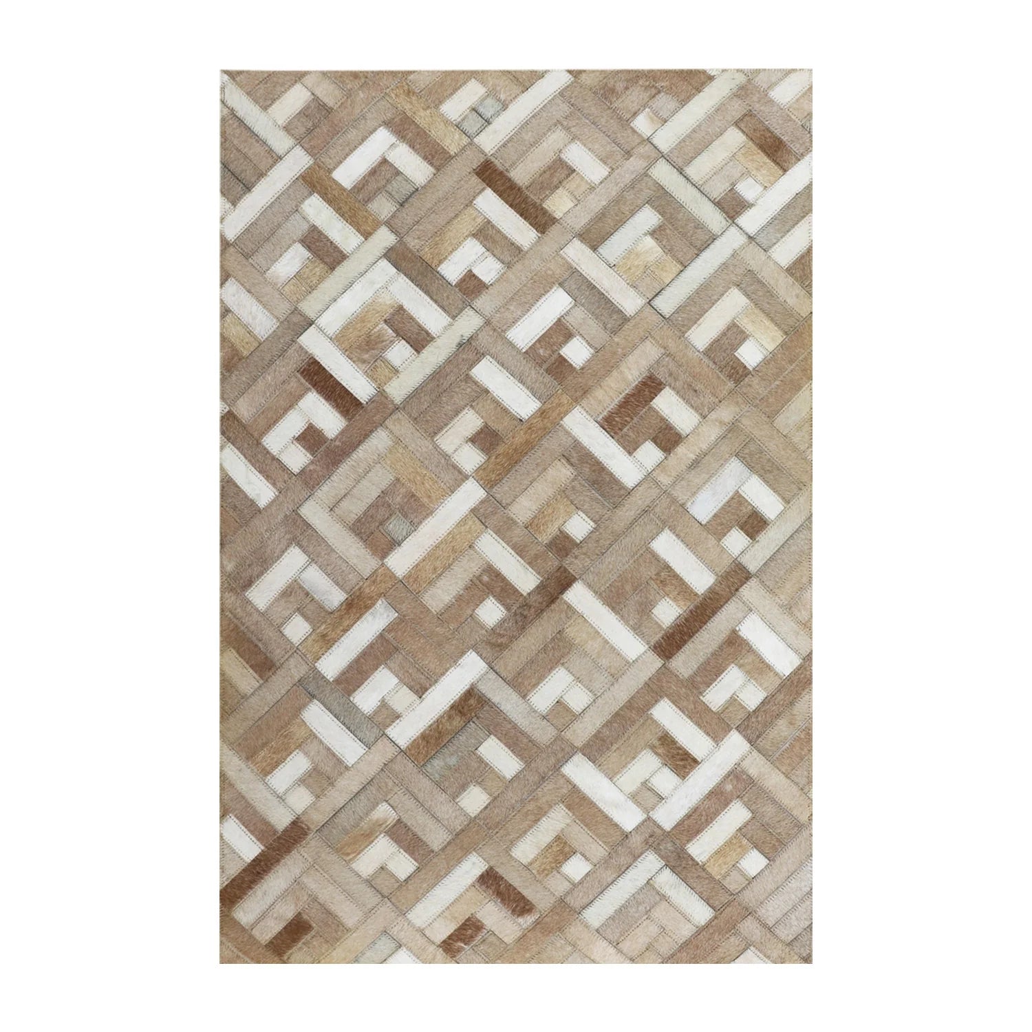 Alfombra Leather Patch Design Café/Beige