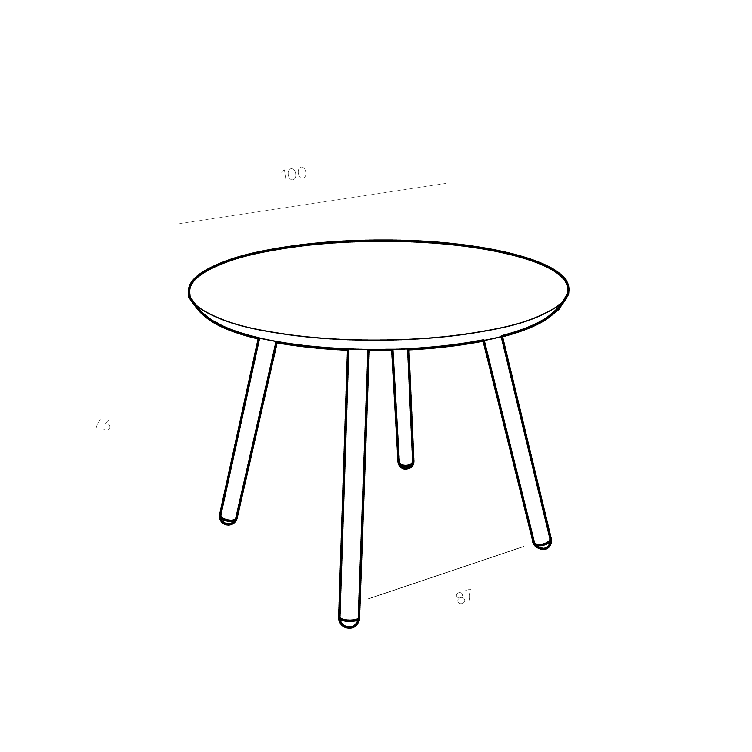 Juego Mesa Canelo Redonda + 4 Sillas DSW Blancas