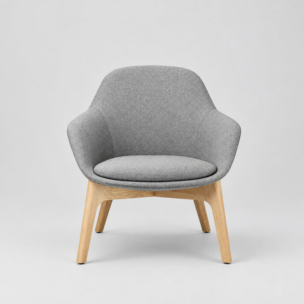 Poltrona Granada Gris Patas Madera