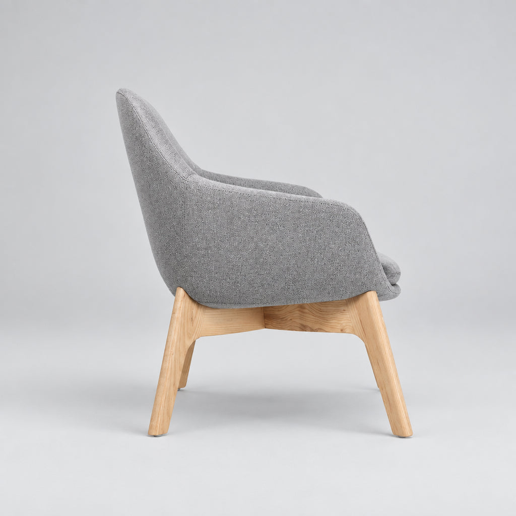 Poltrona Granada Gris Patas Madera