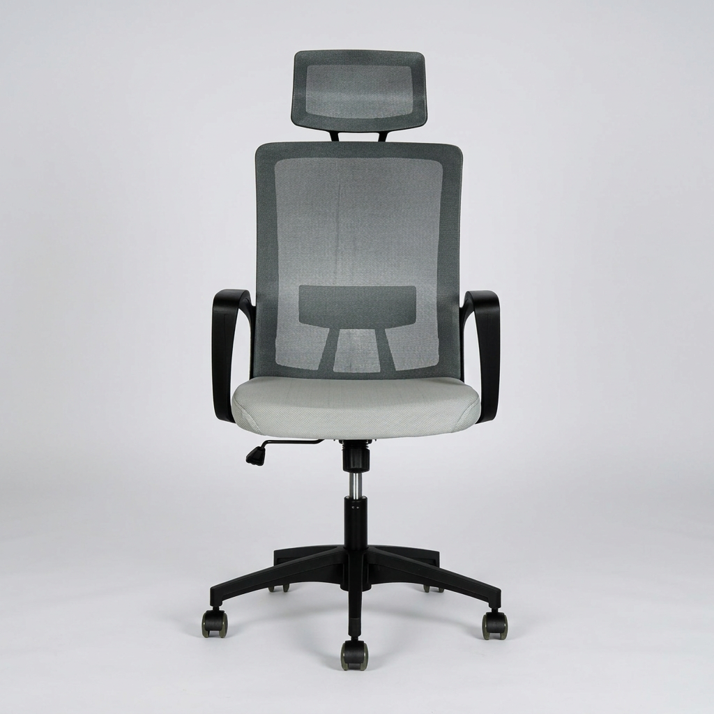 Silla oficina Happy Gris con Cabecero