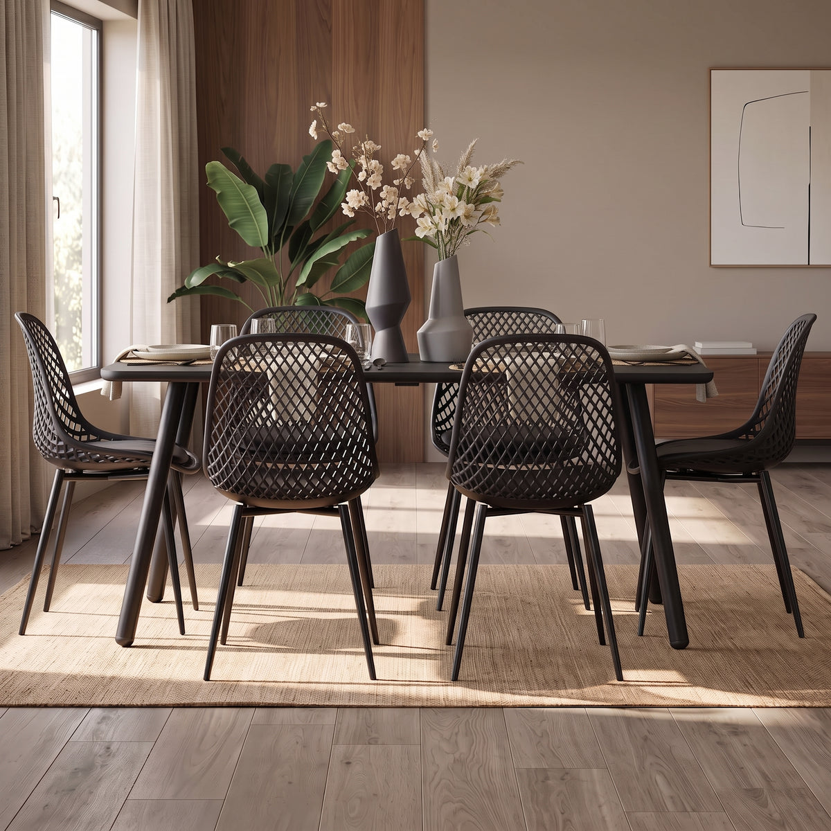 Juego de Comedor Aula Black 6P + 6 Sillas Europa