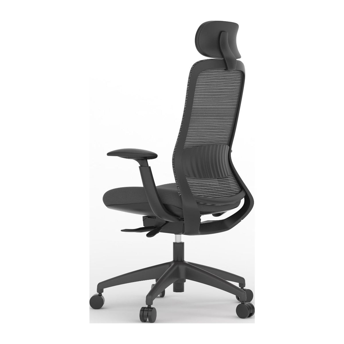 Silla oficina Maihue con cabecera, vista tres cuartos